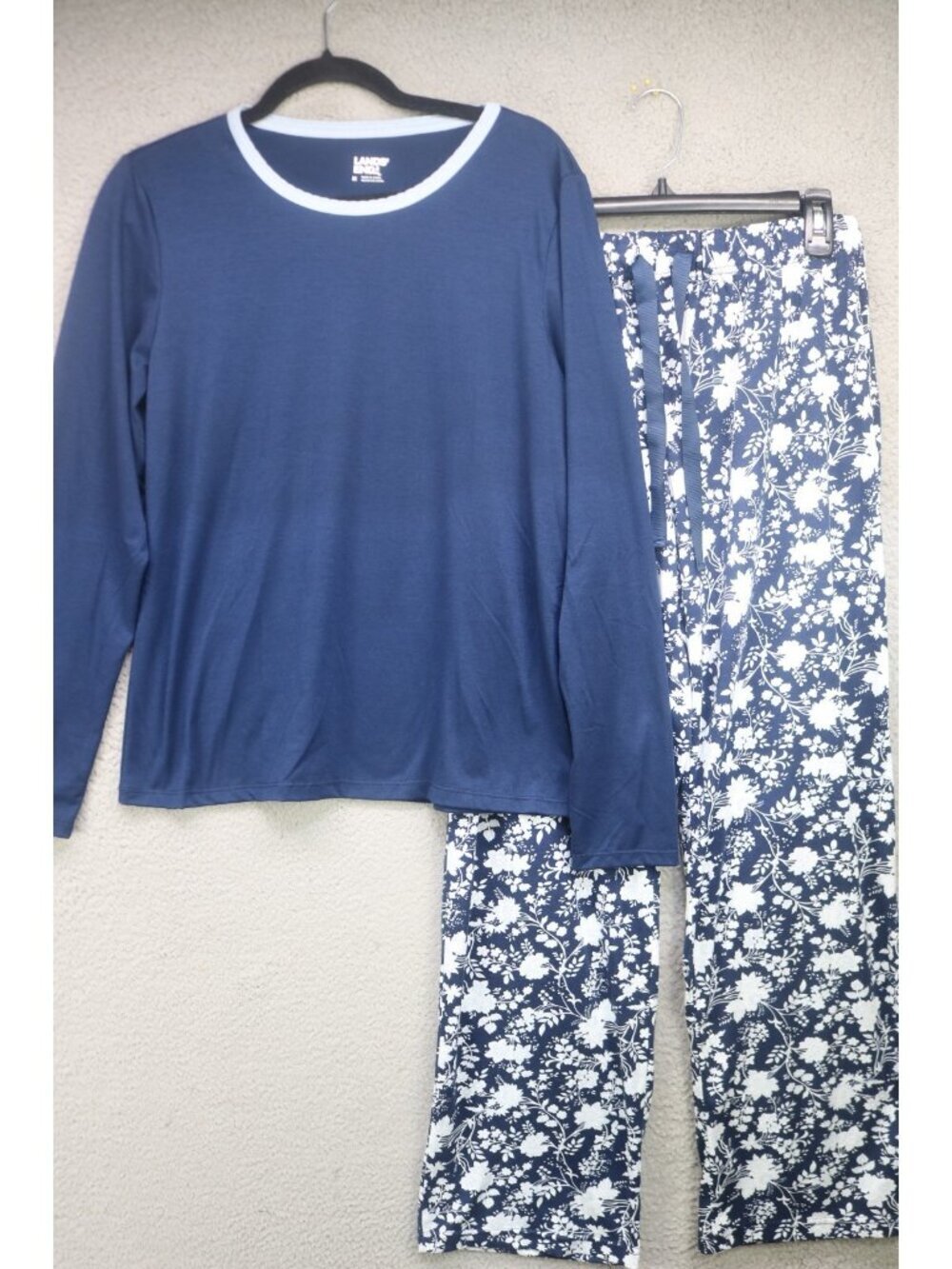 Land's End 2 Piece Long Sleeve Pajama Set-Medium-Florals-Drawstring-Cozy Chic